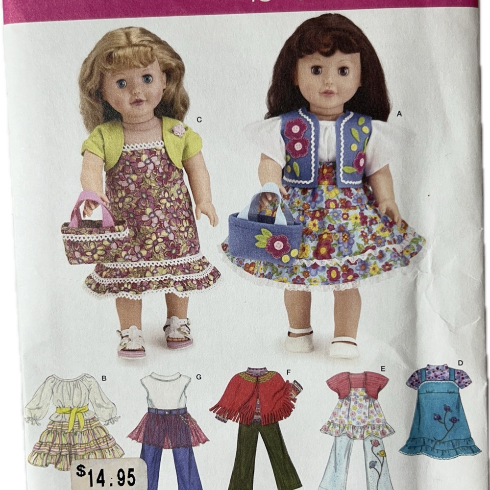 Simplicity - McCall's Patterns ~ Doll Clothing ~ For Dolls 18"- 19" ~ New-Unused - Picture 3 of 8